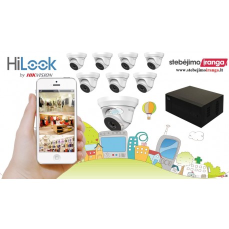 8 lauko/vidaus kamerų sistema 2MP