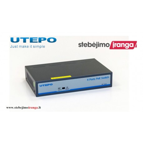 4 prievadų, 4 PoE komutatorius UTEPO UTP1-SW0401-TP60