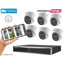 6 lauko/vidaus kamerų sistema 6MP