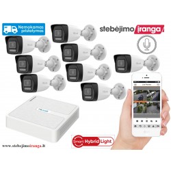 8 lauko/vidaus kamerų sistema 4MP