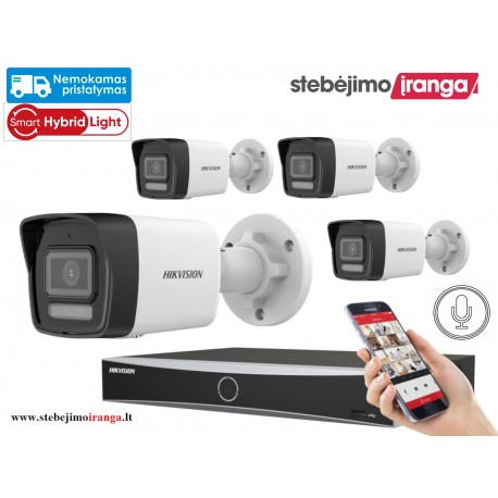 4 lauko/vidaus kamerų sistema 6MP