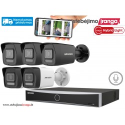 5 lauko/vidaus kamerų sistema 4MP (JUODOS arba BALTOS)